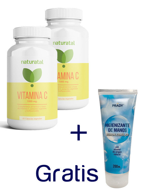 pack 2 vitamina c y 1 gel hidroalcoholico 200 ml de regalo