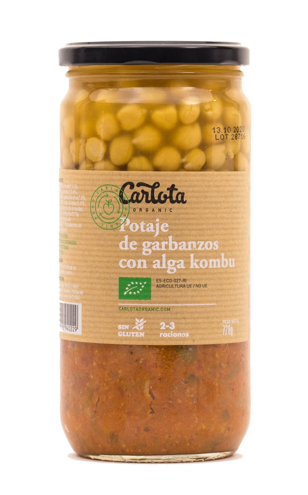 potaje de garbanzos con alga kombu 720gr