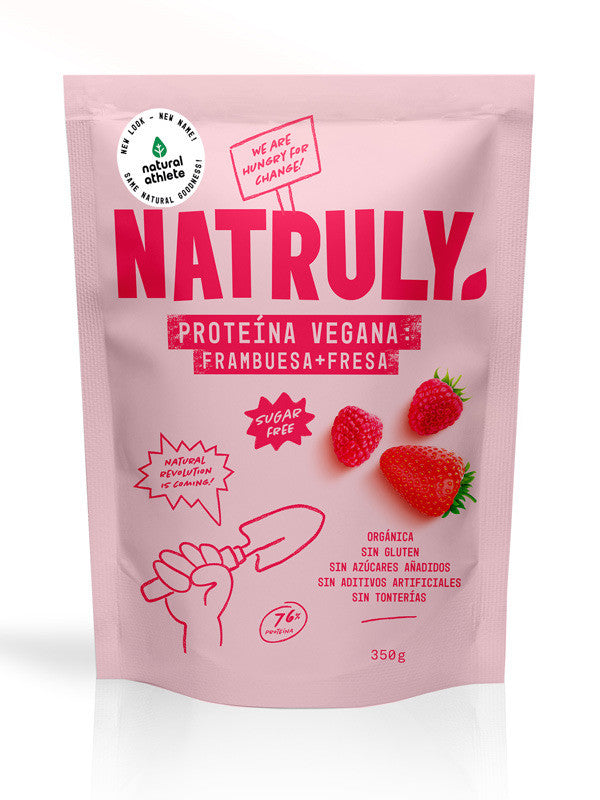 proteina vegana frambuesa y fresas bio 350 gr