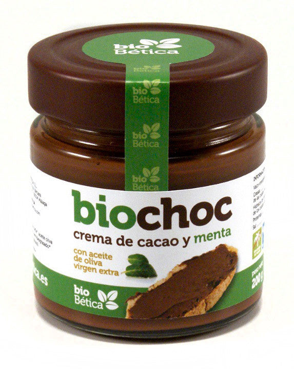 biochoc crema de cacao menta bio 200gr cristal