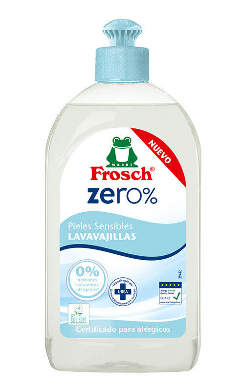 lavavajillas pieles sensibles frosch zero 500ml