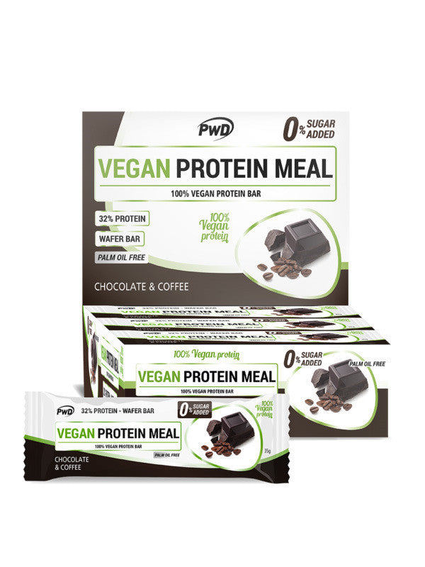 barrita vegan protein meal chocolate y coffee 35gr x 12 uds