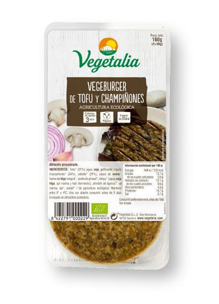 refrig vegeburguer tofu y champi on bio 160 g ccpae