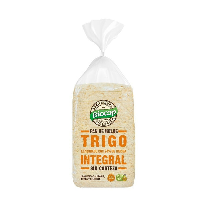 pan de molde trigo integral sin corteza bio 300g