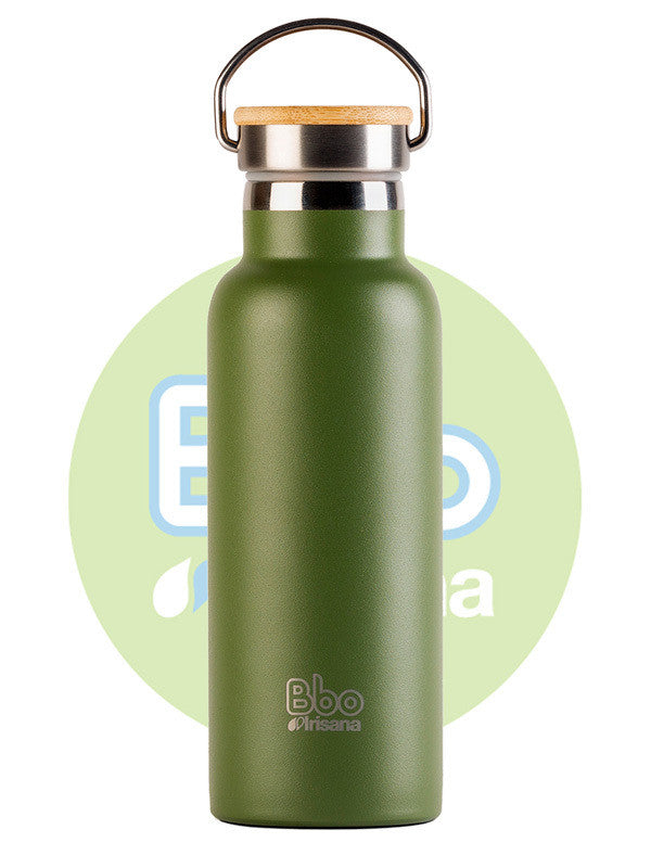 botella bbo termo con tapon bambu 500ml verde