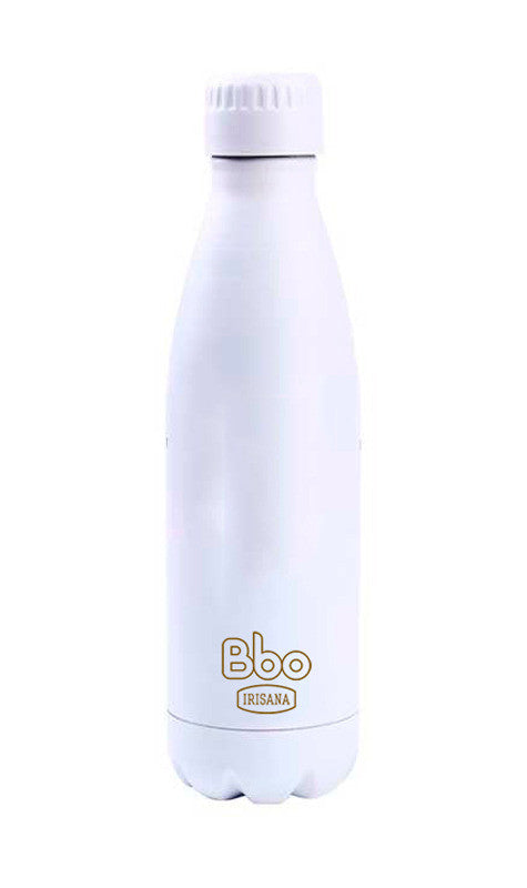 botella bbo termo acero inoxidable 500ml blanco con mosqueton