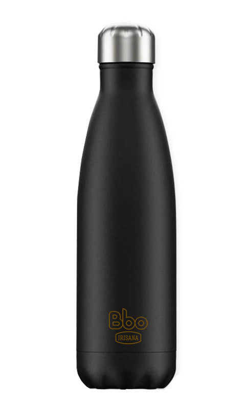 botella bbo termo acero inoxidable 500ml negro con mosqueton