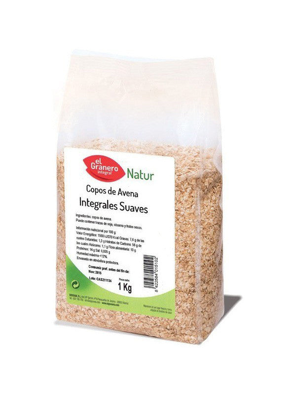 copos suaves de avena integral 1 kg