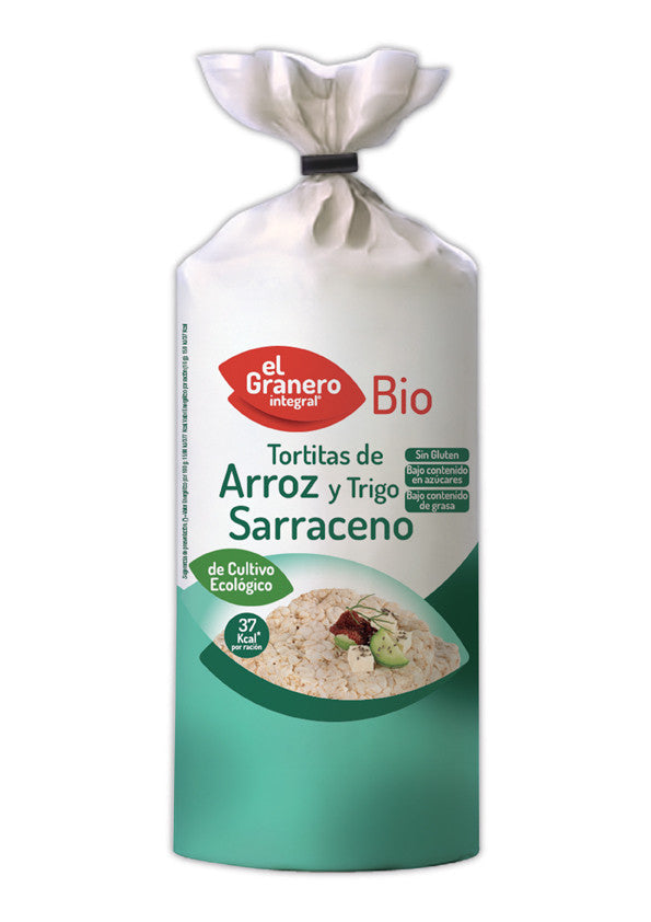 tortitas de arroz y trigo sarraceno sin gluten bio 115 g