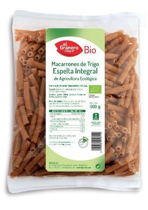 macarrones de trigo espelta integral bio 500 g