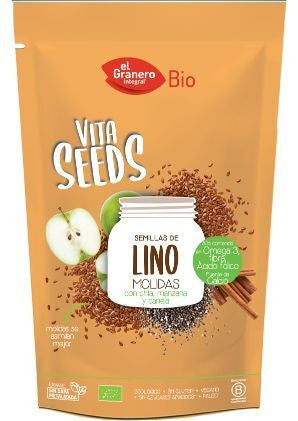 vitaseeds semillas de lino chia canela y manzana bio 200 g