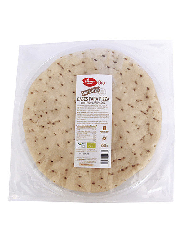 bases de pizza con trigo sarraceno sin gluten bio 2 uds 250 g