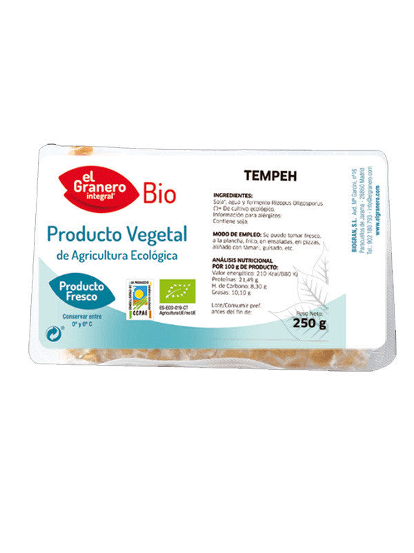 refrig tempeh de soja bio 250 g el granero