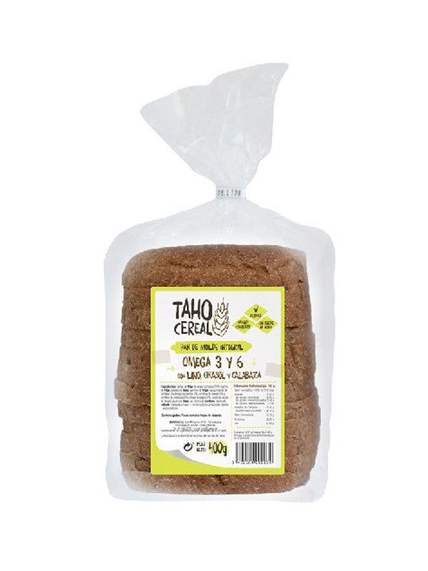 pan de molde integral omega con lino girasol y calabaza 400 g taho