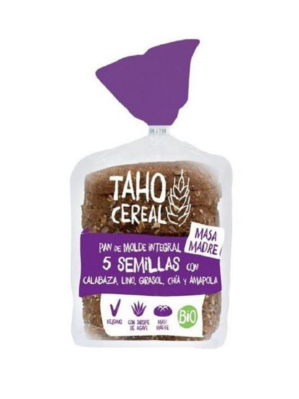 pan de molde integral 5 semillas con masa madre bio 400 g taho