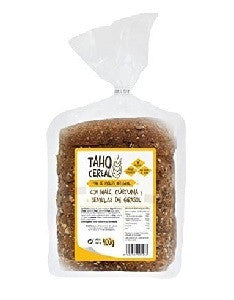 pan de molde integral con maiz curcuma y semillas de girasol con mas bio 400 g taho