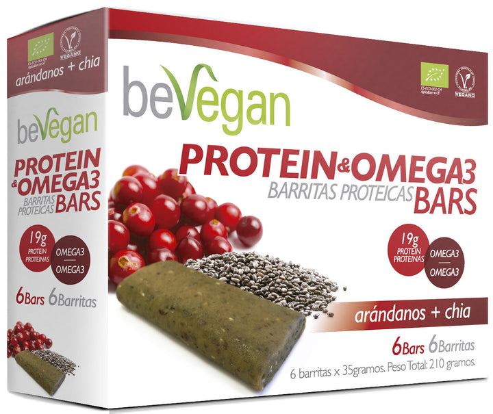 bevegan barritas bio arandano y chia protein antioxidante6x36 gr