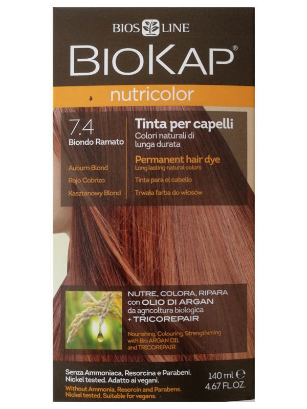 tinte biokap 74 rubio cobrizo 140 ml