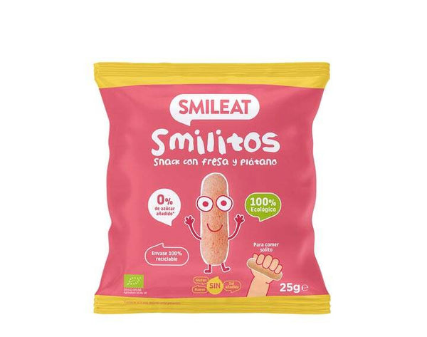 smilitos snacks de fresa y platano eco 25gr