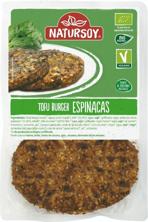 refrig hamburguesa vegetal de tofu y espinacas 2 und 160 g natursoy