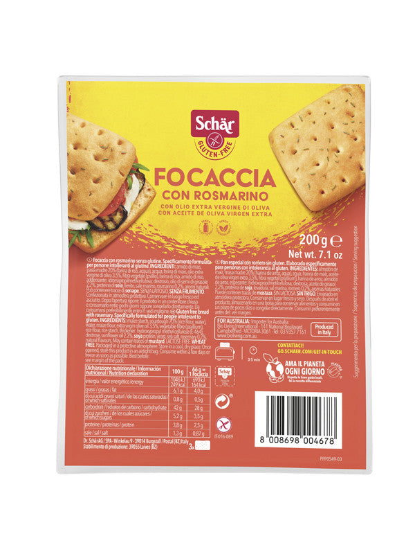 focaccia al rosmarino 200g schar