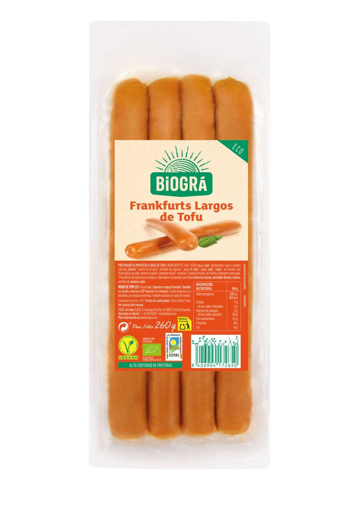 refrig salchicha vegetal tofu frankfurt larga 260 g