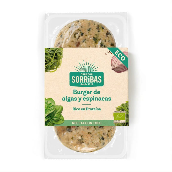 refrig burger vegetal de algas y espinacas 160g sorribas