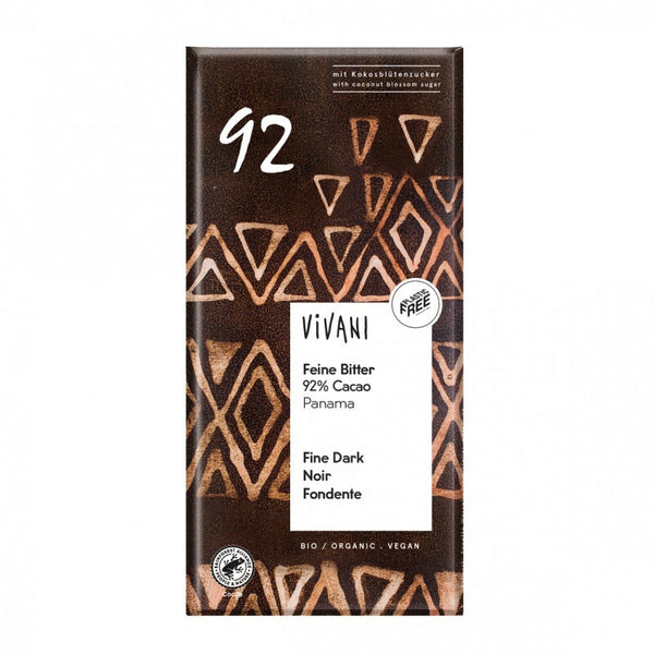 chocolate bio negro 92 panam con az car de coco 80gr vivani