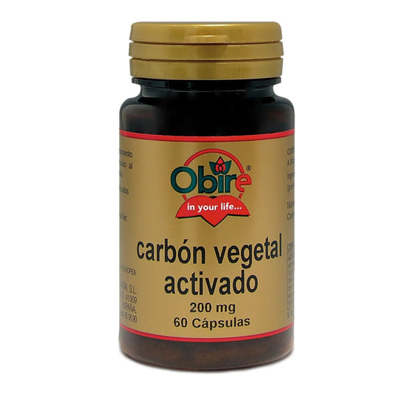 carbon vegetal activado 200mg 60 capsulas